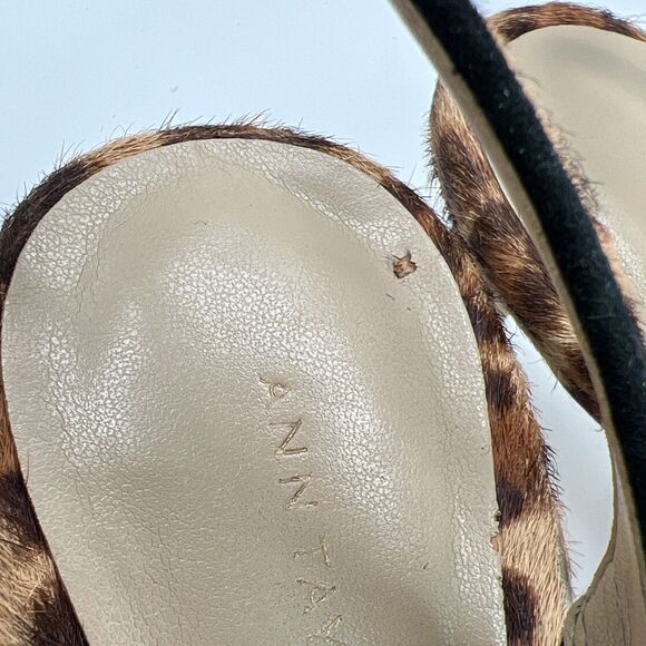 Ann Taylor Leopard Print Haircalf Slingback Pumps Size 7M Kitten Heel - Picture 11 of 14